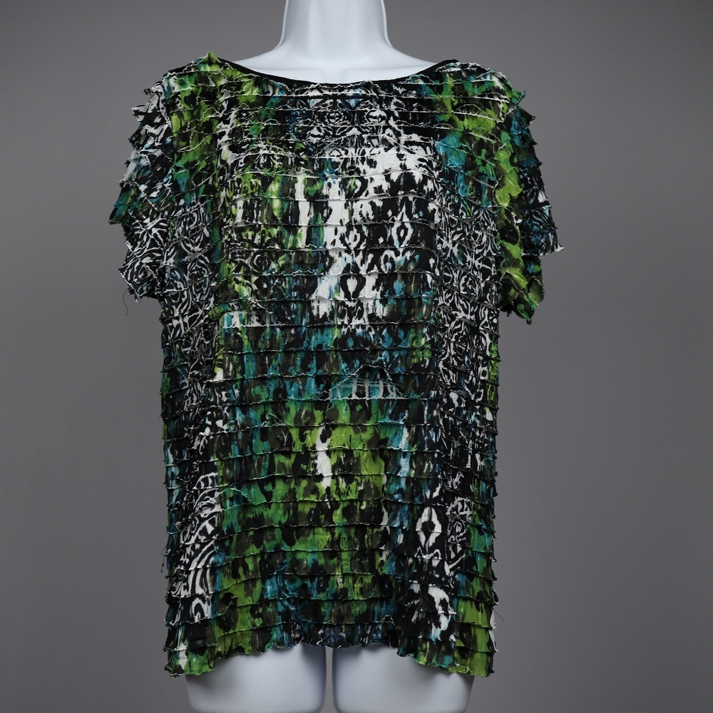Cato Womens 18/20W Short Sleeve Abstract Shirt